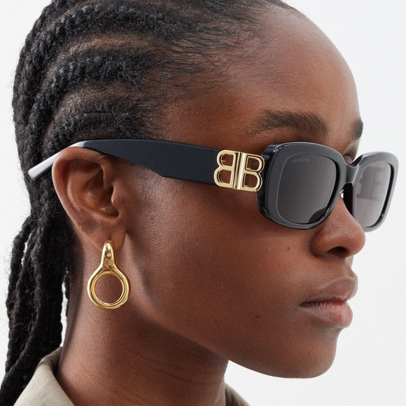 NEW BALENCIAGA SUNGLASSES BB0310SK 001 BLACK EYEWEAR - Picture 1 of 13